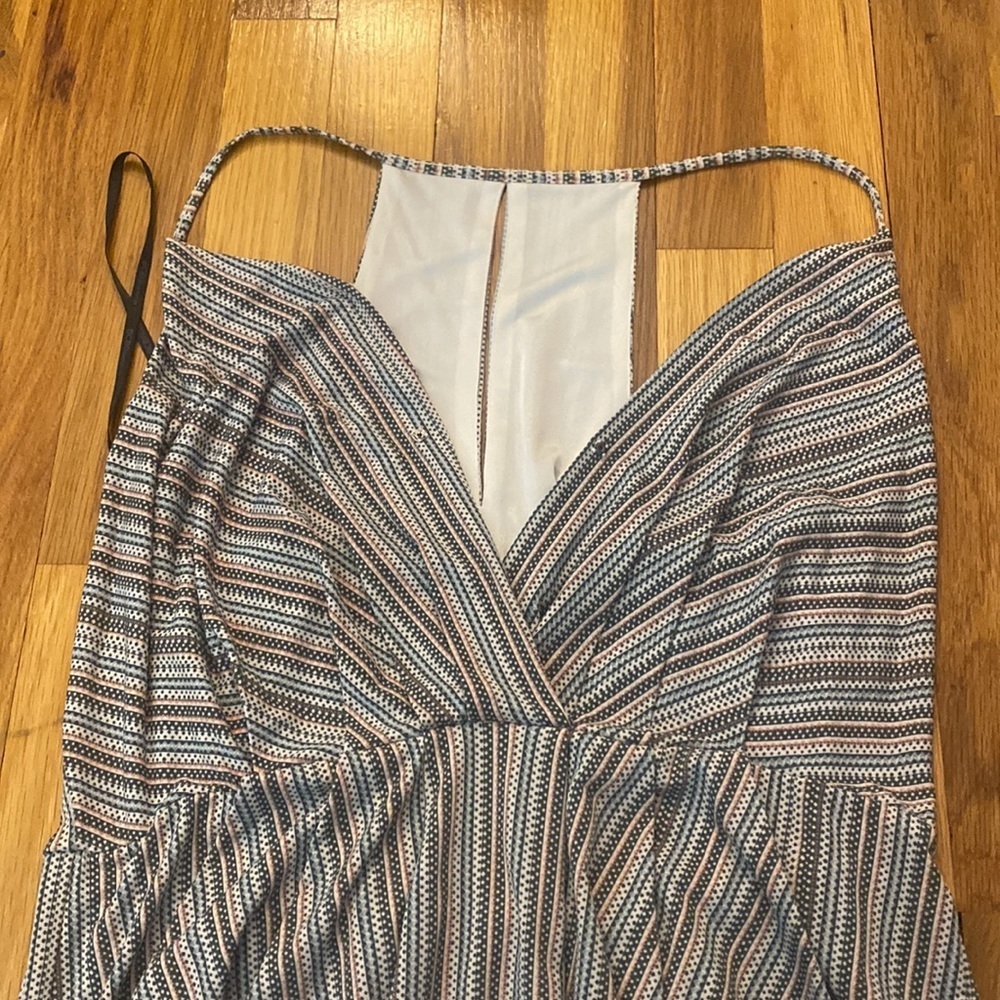 BCBGeneration Women’s Blue and Pink Striped Dress With Slits Size L - Picture 6 of 11